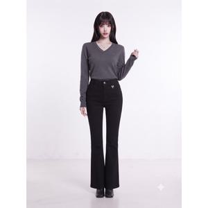 에고이스트 [BLUE LABEL] 속기모 스판 슬림 부츠컷 팬츠 블랙 ER4OPT03