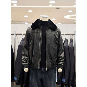 레노마옴므 FW 블랙 천연 양가죽 무스탕 카라 점퍼 RPHMLU57A