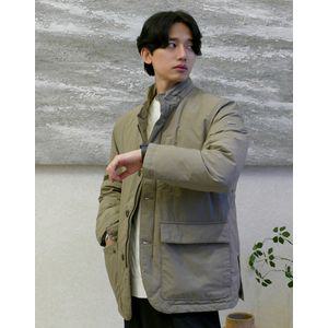 헤지스 남성 베이지 화섬 다운 자켓 HZJA4D471I2
