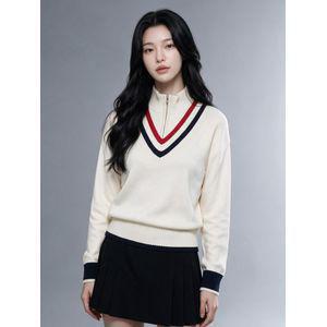 볼빅 여성 골프 브이 하이넥 니트 VLKTNA02_OW