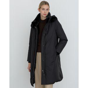 닥스레이디스 25FW [스테디셀러][밍크·렉스FUR][구스다운]블랙 퍼안감 논퀼팅 롱 헤비다운 점퍼 WKJU5DE09BK