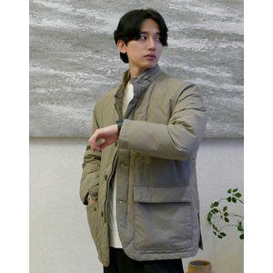 헤지스 남성 베이지 포켓배색 다운 자켓 WHJA4D471I2