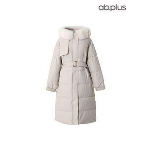 ab.plus 웰론 후드퍼 벨티드 롱 패딩 점퍼 (LSY1MU38A)