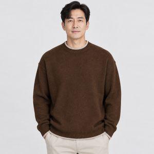 파파브로 남성 5컬러 배색 소프트 라운드 니트 NVL-KN-JEIN