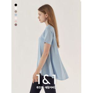 1+1 녹족 요가복 필라테스복 프릴리 루즈핏 반팔티