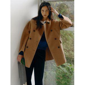리스트 울 카라 더블 하프 코트_TWHCTP82180