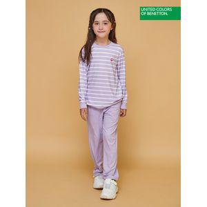 베네통 언더웨어 [베네통] 베네통키즈 피치 여아 원마일웨어 상하의 2종 바이올렛 BNGES4O07T