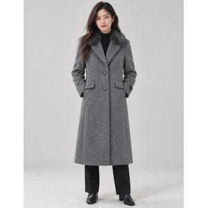 조이너스 수리 알파카 퍼 카라 코트-JW25CH6003342A