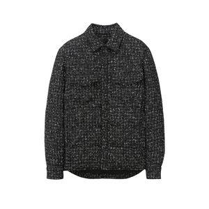 알레그리 남성 블랙 Oreo Tweed 세미오버핏 셔켓 ARSH4D004BK