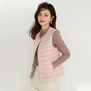 에스케이스토아 데일리룩 오리털경량패딩조끼 여성용6컬러 여성 덕다운 패딩조끼 오리털 경량 다운 베스트 6색
