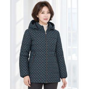 크로커다일레이디 벨티드 날씬핏 덕다운 미디기장 패딩 점퍼 CLDWDW208