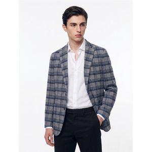 마에스트로 남성 블루 체크 피아첸자 ALBERO 울캐시미어혼방 FW 긴팔자켓 MAJA2D290B2
