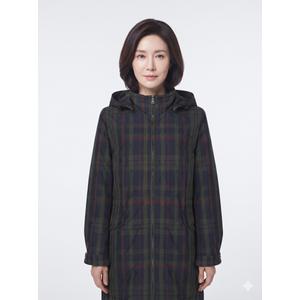 크로커다일레이디 후드 탈부착 체크패턴 점퍼 2color