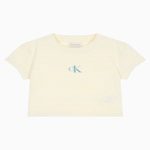 [CK] 여성 스트라이프 모노로고 베이비립 티 47F833G XBS