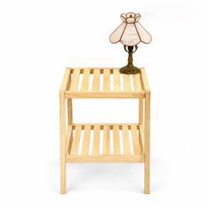 히트가구 EEK102 소나무 원목 협탁 테이블 2단 350
