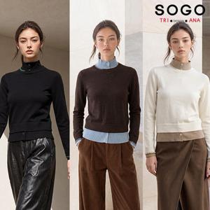 [상시가 129000원] SOGO트리아나 듀얼 카라 하이넥 니트