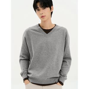 (에잇세컨즈) 실키 레이어드 V넥 니트  라이트그레이 456951MC62