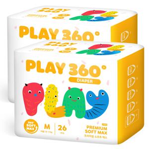 [온누리상품] 한예지 360도 프리미엄 소프트맥스 PLAY 팬티형 기저귀 중형(M) 26입 3팩