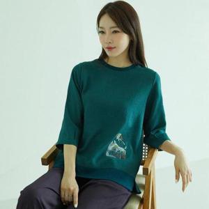 [셀러허브_여성트랜드패션]바띠 모달 티 블라우스 딥그린 홈쇼핑 엄마옷