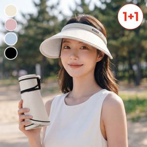 [1+1] 소프트롤 돌돌이 썬캡 한손쏙 접이식 자외선차단 모자 컬러4종