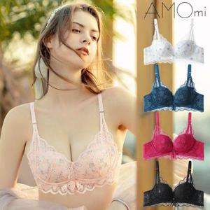 [아모미]들뜸 제로 허니문 레이스 왕뽕 노와이어 브라/1P