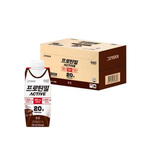 [정식품]그린비아 프로틴밀 액티브 초코 단백질음료 250mlx18팩