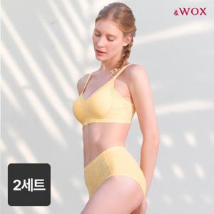 앤왁스 꿈의브라 팬티 레이스 스트랩 2세트 여성 심리스 브라