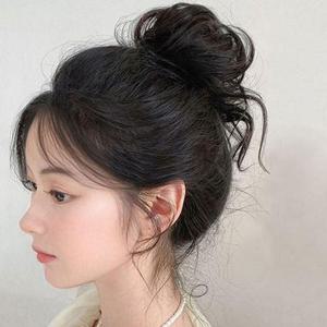 간편한 애교 머리 부분 가발 헤어밴드 웨이브 부분 가발 똥머리 WFNZ34G