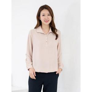 [모슬린]엄마옷 카라 반오픈 무지 긴팔블라우스 MQG129320 마담 미시 중년여성 빅사이즈 할머니옷 50대 6..