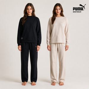[적립10%][푸마]26FW 여성  코튼 블렌디드 셋업 2세트(블랙+오트밀)