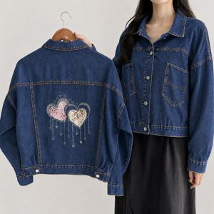 여유있게 예쁜♥ 오버핏 카라 빅 포켓 데님 청자켓