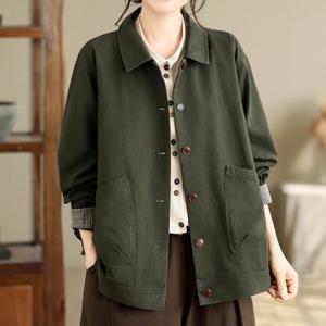 [블랙퀸] 포레스트 체크 배색 코튼 자켓 blk005314