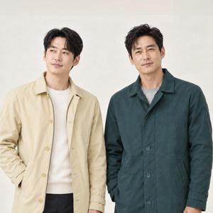 가을 간절기 출퇴근 프리미엄 코튼 나일론 하프트렌치 자켓점퍼 2종택1