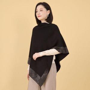 [애비뉴투지]엄마옷 보석 테두리 삼각 니트 망토 케이프 여성 봄 가을 겨울 숄 가디건 J11238 50대 60대