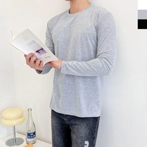 남성 기본 라운드 긴팔 면 티 셔츠 가을 WFOFCCM