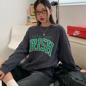 [다잇템]여성 롱슬리브 큰사이즈 면원단 티셔츠