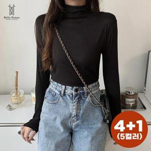 4+1종세트 벨라도나 여성 FW 캐주얼 스판 목폴라 긴팔티셔츠 터틀넥티 5컬러 F25T-403W5S