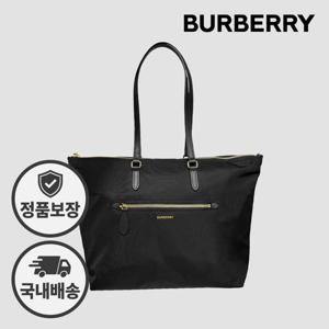 버버리 나일론 토트백 숄더백 81092721 레터링 로고 블랙