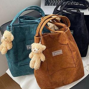 데일리 여성 코듀로이 숄더백 골지 여성 코듀로이 에코백 주머니 WFO1659