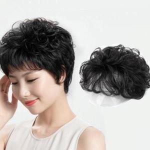 여성 가르마 데일리 가발 정수리 클립형 인모 부분 WFOJPXD