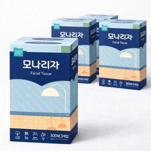 모나리자 미용티슈 300매 3입 4개 총12개 각티슈