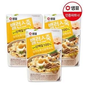 [기타]샘표 밸런스죽 능이누룽지닭백숙죽 420g x3팩