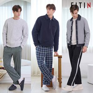 [피트인] 남성 포근 기모 스트레치  파자마 팬츠 3종