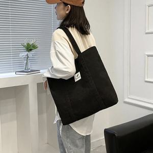 빅 코듀로이 데일리 에코백 캔버스 숄더백 사계절 골지 골덴 가방