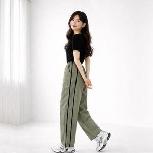 [sado]여자 와이드 밴딩 트레이닝 팬츠 두줄라인 스트링 편한핏 데일리  2011W
