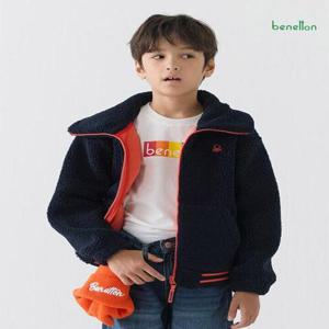 [베네통 언더웨어][베네통] 베네통 키즈 바시티 부클 자켓 다크네이비 BNKJK5O38T