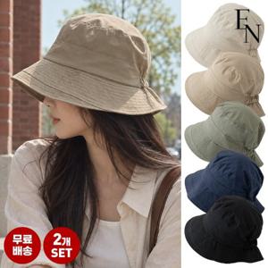 엔비 [1+1] 바스락 셔링 버킷햇 밴딩 여성 가을 햇빛차단 챙 벙거지 모자