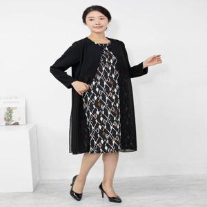 [모슬린]엄마옷 스퀘어 쉬폰 원피스 615FGH128 마담/중년여성/빅사이즈/50대/60대