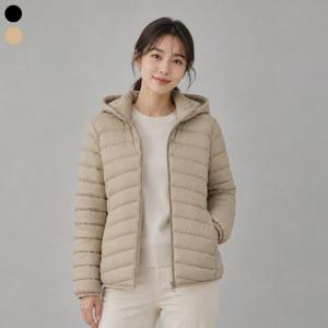 [로질리][A] 여성 후드 가로 퀼팅 경량 패딩 자켓 2종 1택