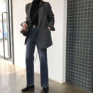 여성 체크 모던 자켓 여유핏 가을 클래식 체크자켓